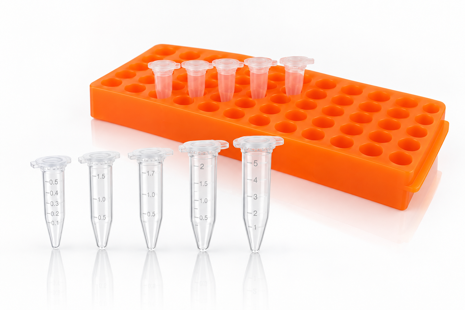 Eppendorf Tubes (0.5 to 5 ml) and Racks